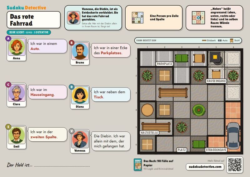 Das rote Fahrrad · Sudoku für Kinder: Detektivfälle zum Spielen und Ausdrucken