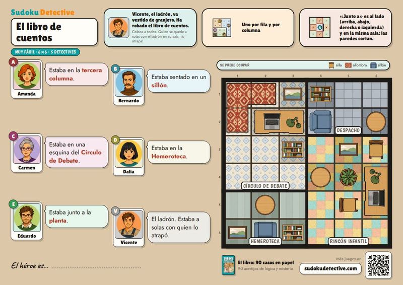 El libro de cuentos · Sudokus para niños: casos de detective para jugar e imprimir