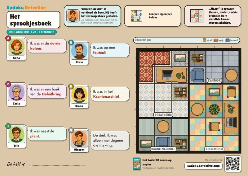 Het sprookjesboek · Sudoku voor kinderen: detectivezaken om te spelen en te printen