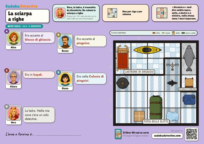 La sciarpa a righe · Sudoku per bambini: casi da detective da giocare e stampare