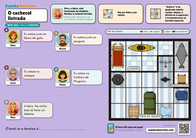O cachecol listrado · Sudoku para crianças: casos de detetive para jogar e imprimir