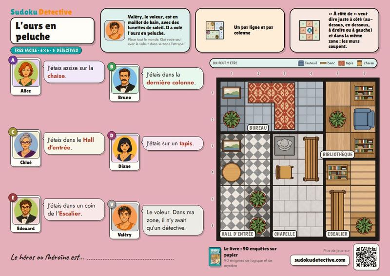 L'ours en peluche · Sudoku pour enfants : enquêtes de détective à jouer et à imprimer