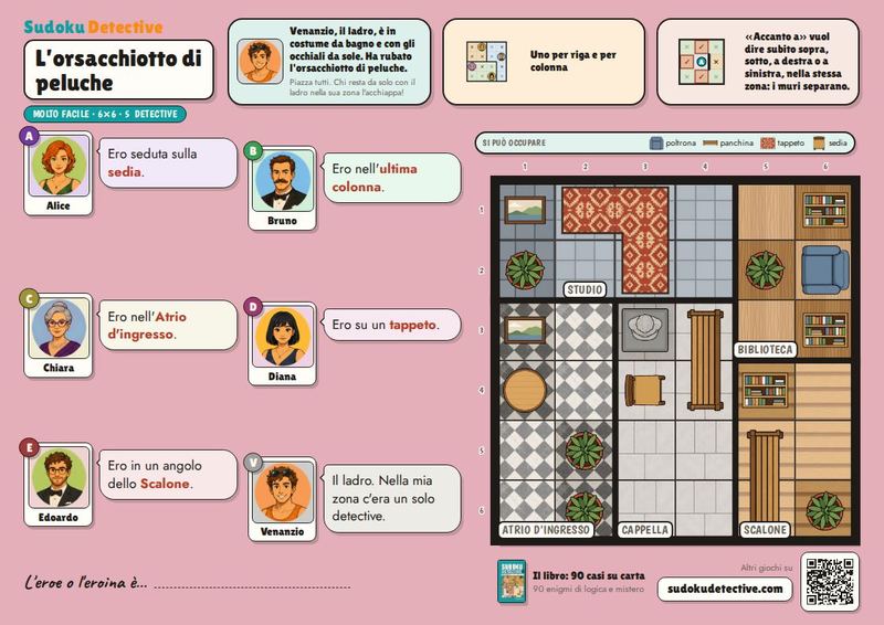 L'orsacchiotto di peluche · Sudoku per bambini: casi da detective da giocare e stampare