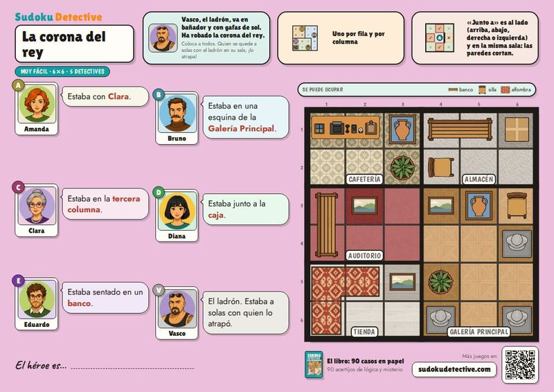 La corona del rey · Sudokus para niños: casos de detective para jugar e imprimir