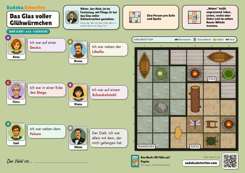 Das Glas voller Glühwürmchen · Sudoku für Kinder: Detektivfälle zum Spielen und Ausdrucken