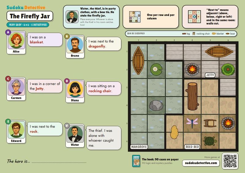 The Firefly Jar · Sudoku for kids: detective cases to play and print