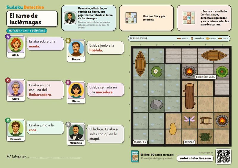 El tarro de luciérnagas · Sudokus para niños: casos de detective para jugar e imprimir