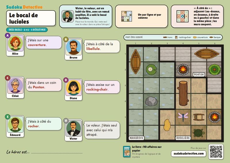 Le bocal de lucioles · Sudoku pour enfants : enquêtes de détective à jouer et à imprimer