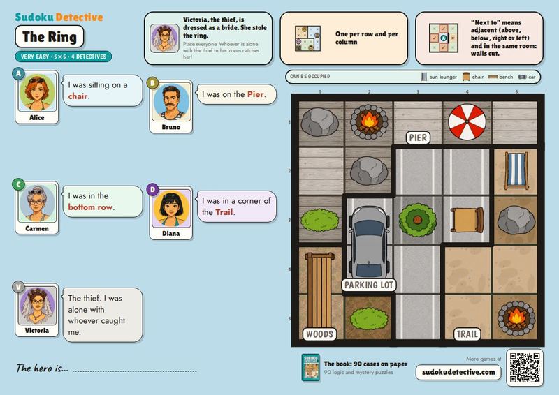 The Ring · Sudoku for kids: detective cases to play and print