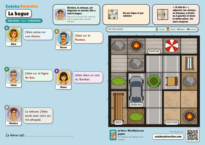 La bague · Sudoku pour enfants : enquêtes de détective à jouer et à imprimer